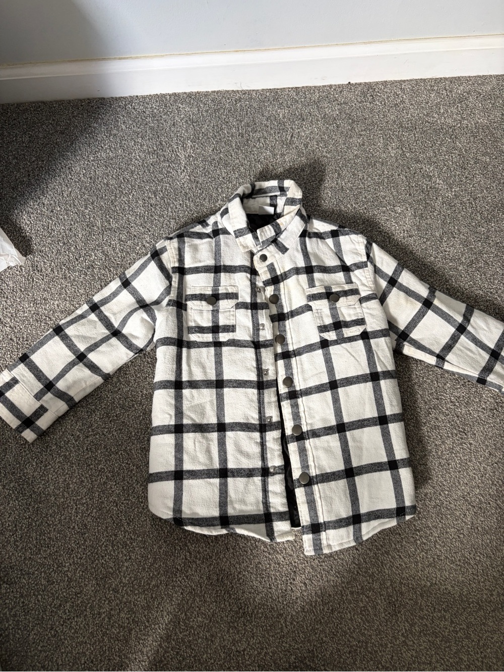 Crazy 8 Black & White Plaid Button-Down Shirt